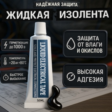 Герметик Liquid Electrical Tape, цвет черный 50 мл