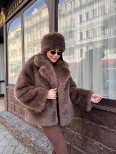 Шуба Via коричневый
