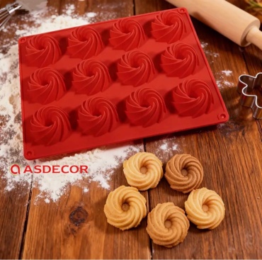 Форма для кексов Asdecor силикон, 1 шт