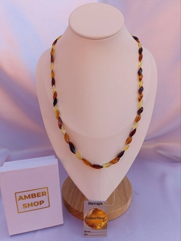 Бусы AmberShop 282288 длина 55 см натуральный янтарь янтарь