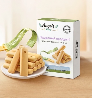 Прорезыватель angels shop Прорезыватель печенье Unique baby, 8 шт, желтый, оранжевый, коричневый