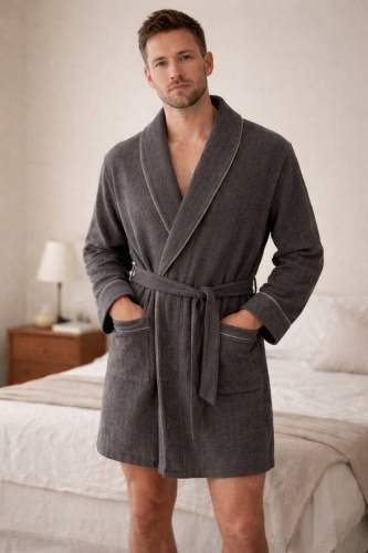 Хлопковый халат Zimmerli серый