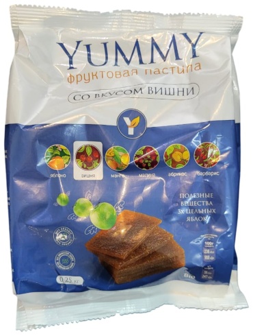 Yummy пастила фруктовая вишня 250 г