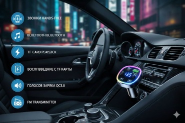 FM-трансмиттер Sulim SL-07 модулятор черный
