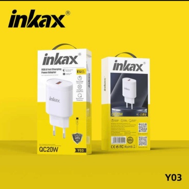 Зарядное устройство Inkax INKAX YO3 Сетевое зарядное устройство с USB шнуром Туре-с 20 W USB Type-C белый