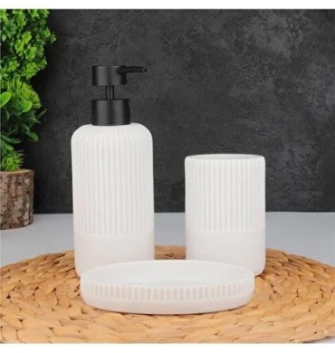 Набор аксессуаров Ribbed White 3 pcs белый