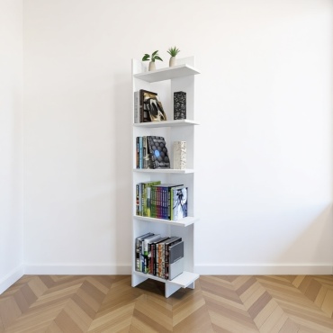Стеллаж напольный LuX MebeL, 48x24x170 см, белый