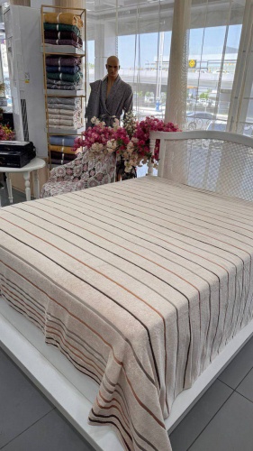 Плед Parisa Home 200х220 см, хлопок, бежевый