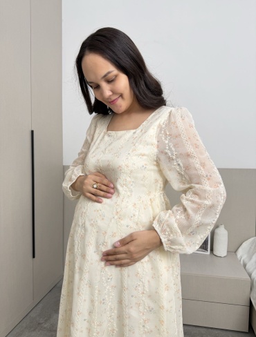 Повседневное платье SuperMama бежевый