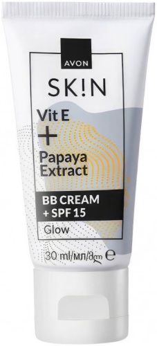 Avon с витамином Е и экстрактом папайи сияние + SPF15 BB крем Extra light 30 мл