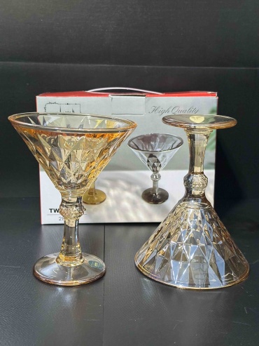 Dubay gold креманка dg5453-2А фигурная 2 шт, стекло
