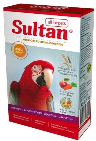 SULTAN Трапеза с экзотическими фруктами и орехами для крупных попугаев 400 г