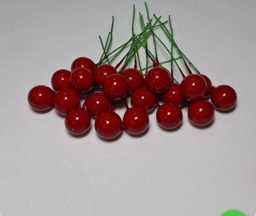 Ягодки для декора,красные, 10шт