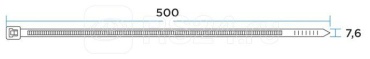 Кабельная стяжка REXANT 500х7.6 мм, нейлон 100 шт