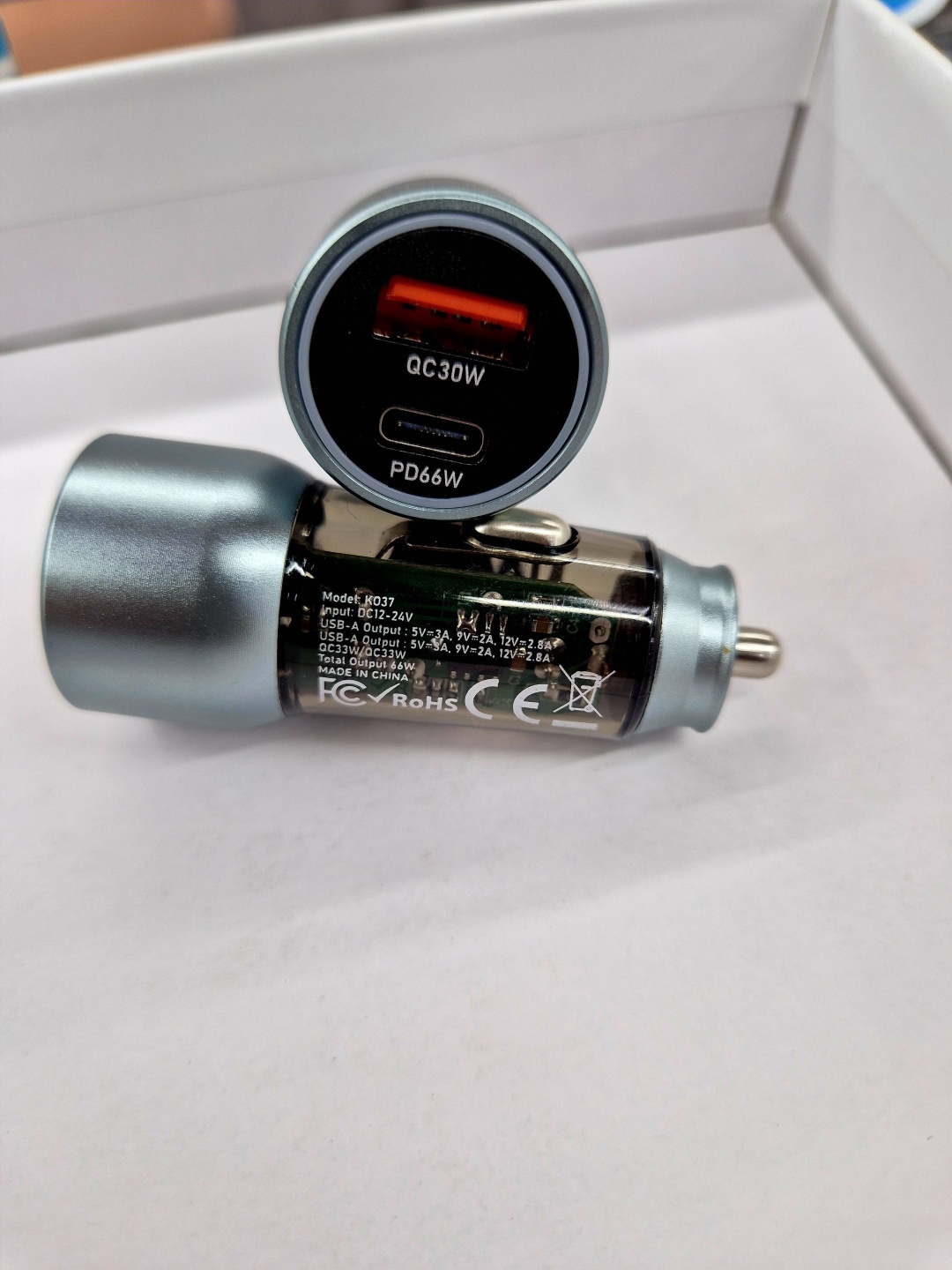 Зарядное устройство Union K037 USB Type-C, USB 96 Вт серый