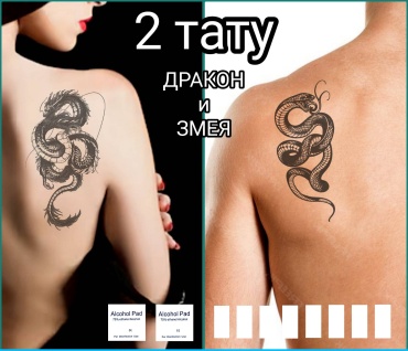 2 тату ДРАКОН и ЗМЕЯ