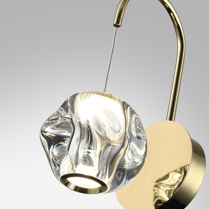 Бра настенный Odeon Light LED, золотистый, прозрачный