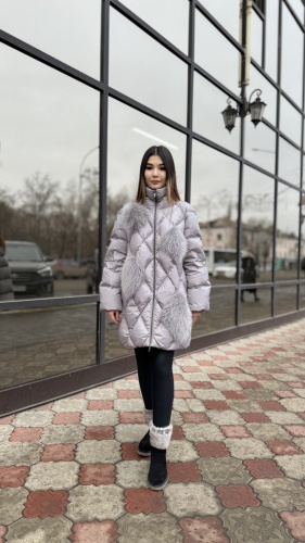 Пуховик BLANCHETT GOOSE серый, серебристый