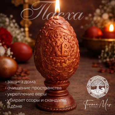 Декоративная свеча Пасхальная свеча 13 см, 1 шт