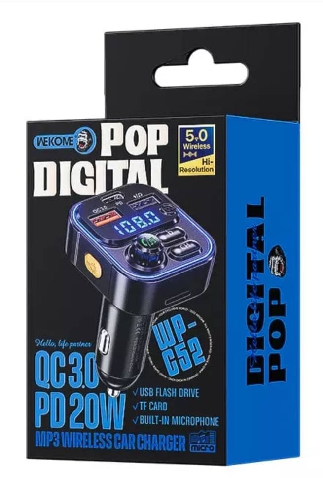 FM-трансмиттер WEKOME Wp-c52 черный