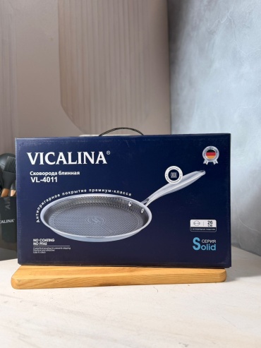 Блинная сковорода Vicalina 26 см с антипригарным покрытием, нержавеющая сталь