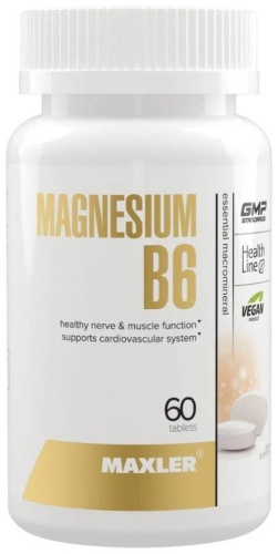 Специальная добавка Maxler MAGNESIUM B6 Незаменимый макроминерал 60