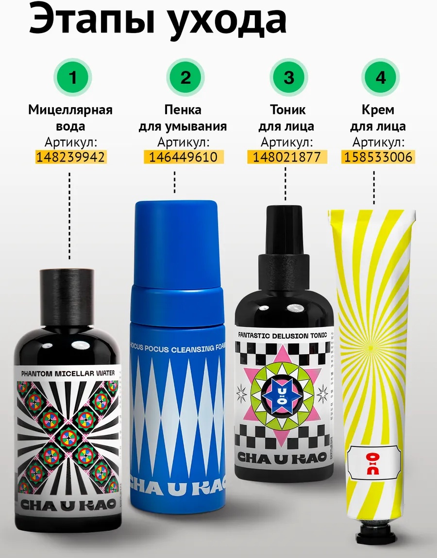 CHA U KAO PHANTOM Micellar Water мицеллярная вода 200 мл