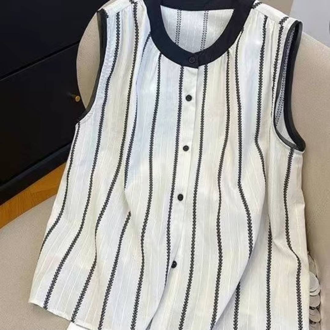 Блузка синий, белый