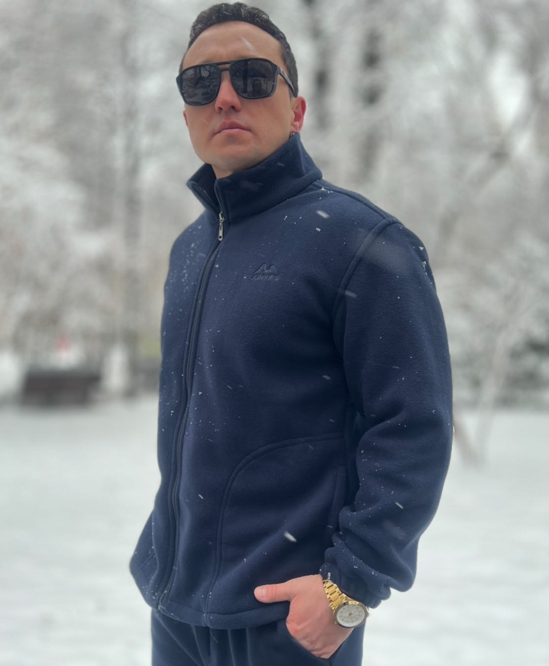 Флиска JLS однотонный синий