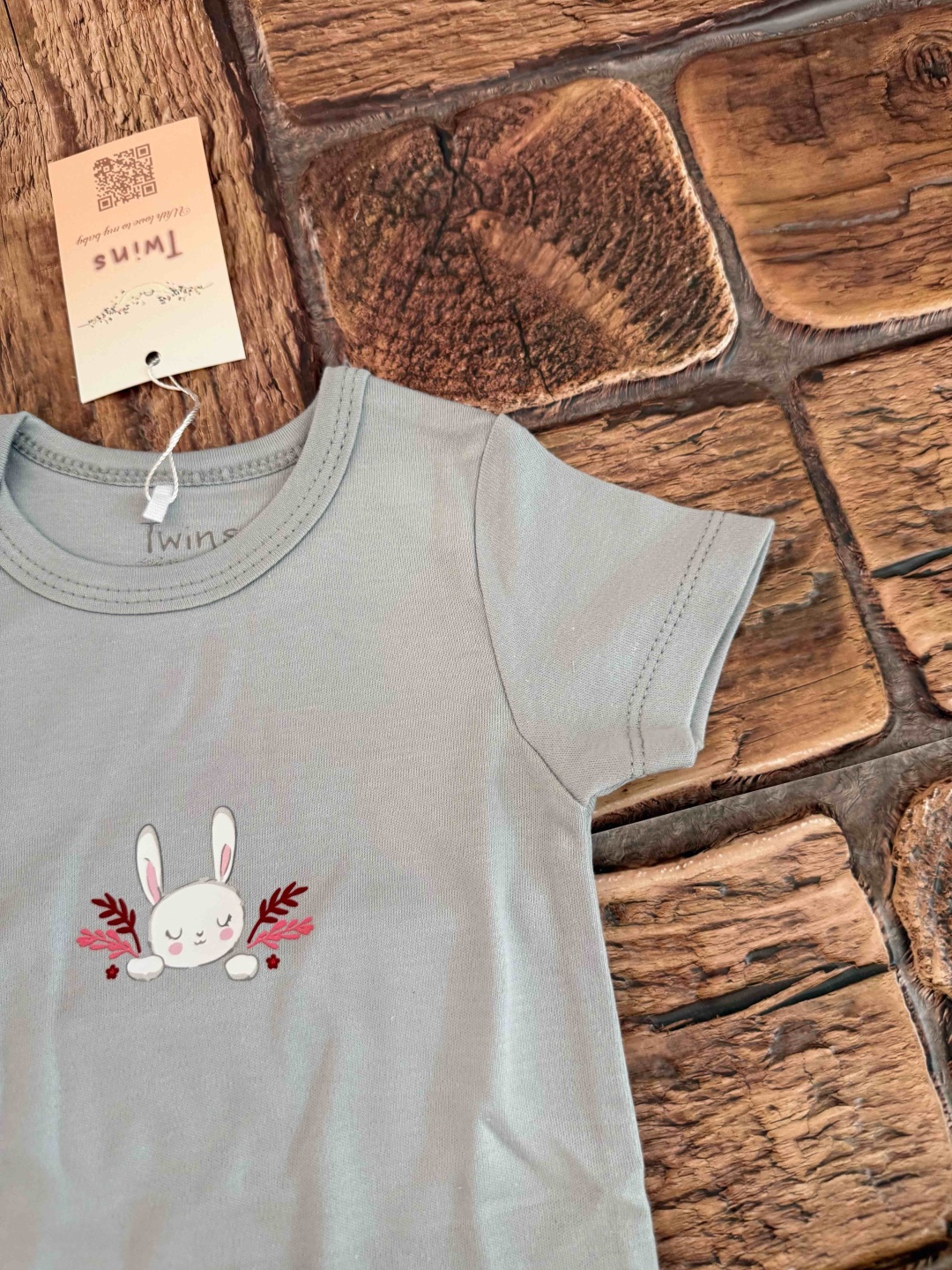 Боди Twins Textile серый