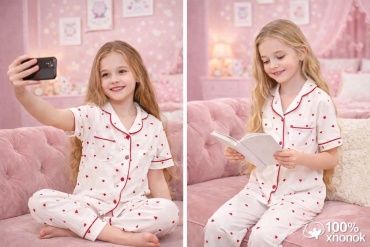 Пижама MILANA Kids белый, красный
