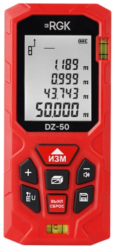 Лазерный дальномер RGK 724501, дальность до 50 м
