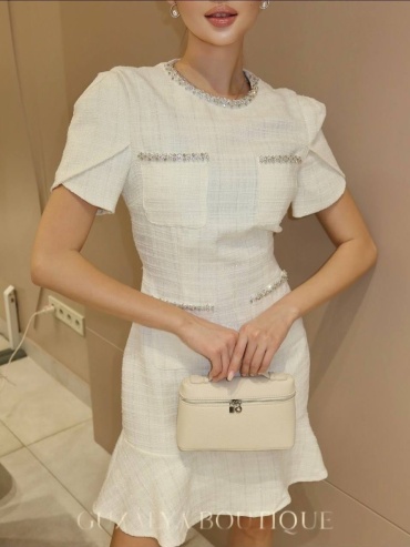 Вечернее платье Guzalya boutique молочный