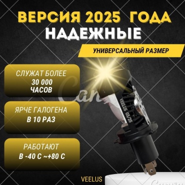 VEELUS 2838372 светодиодная H4, 2 шт