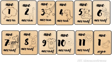 Карточки по месяцам карточка 12 шт