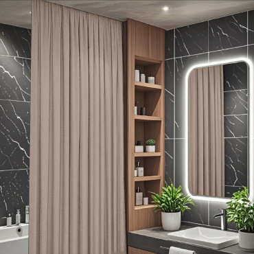 Штора для ванной AREA AREA 200x280 коричневый, лен