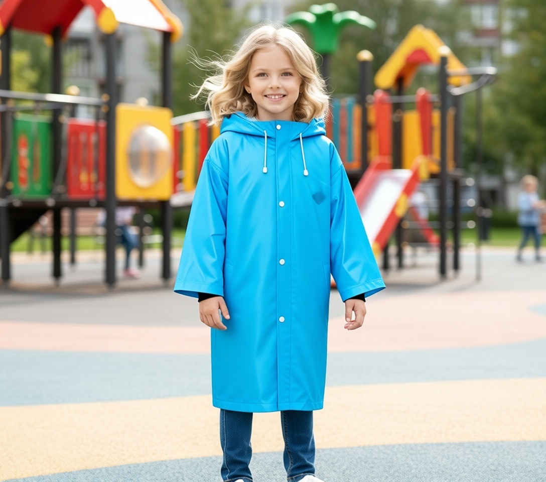 Дождевик синий