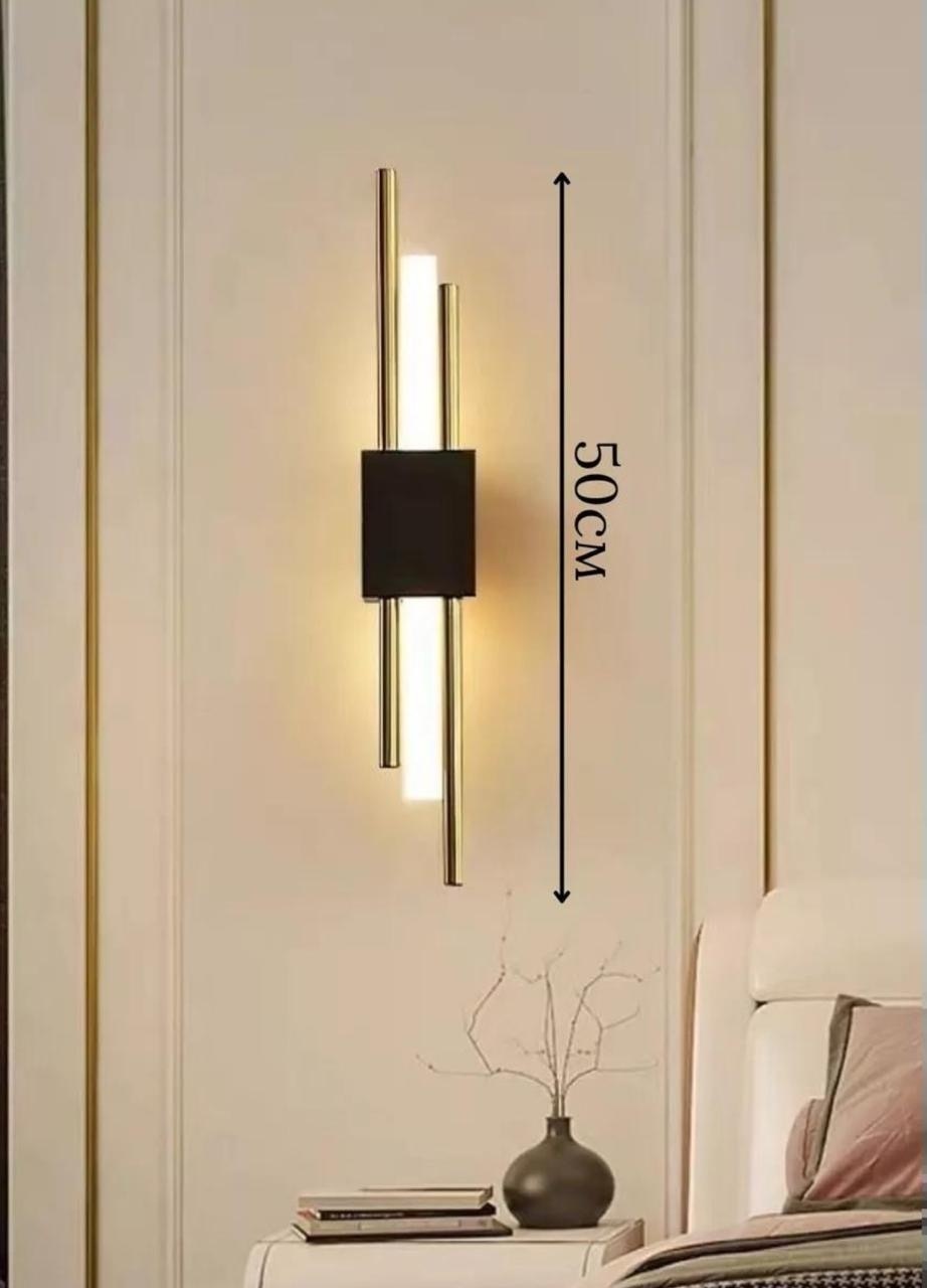 Бра настенный LED, черный, золотистый