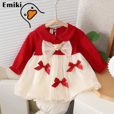 Нарядное платье Emiki бежевый, красный