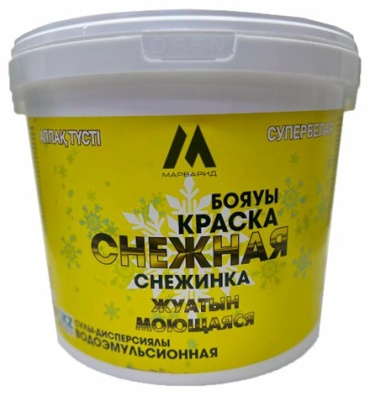 Марварид акриловая Снежинка моющаяся 25 кг, белый цвет