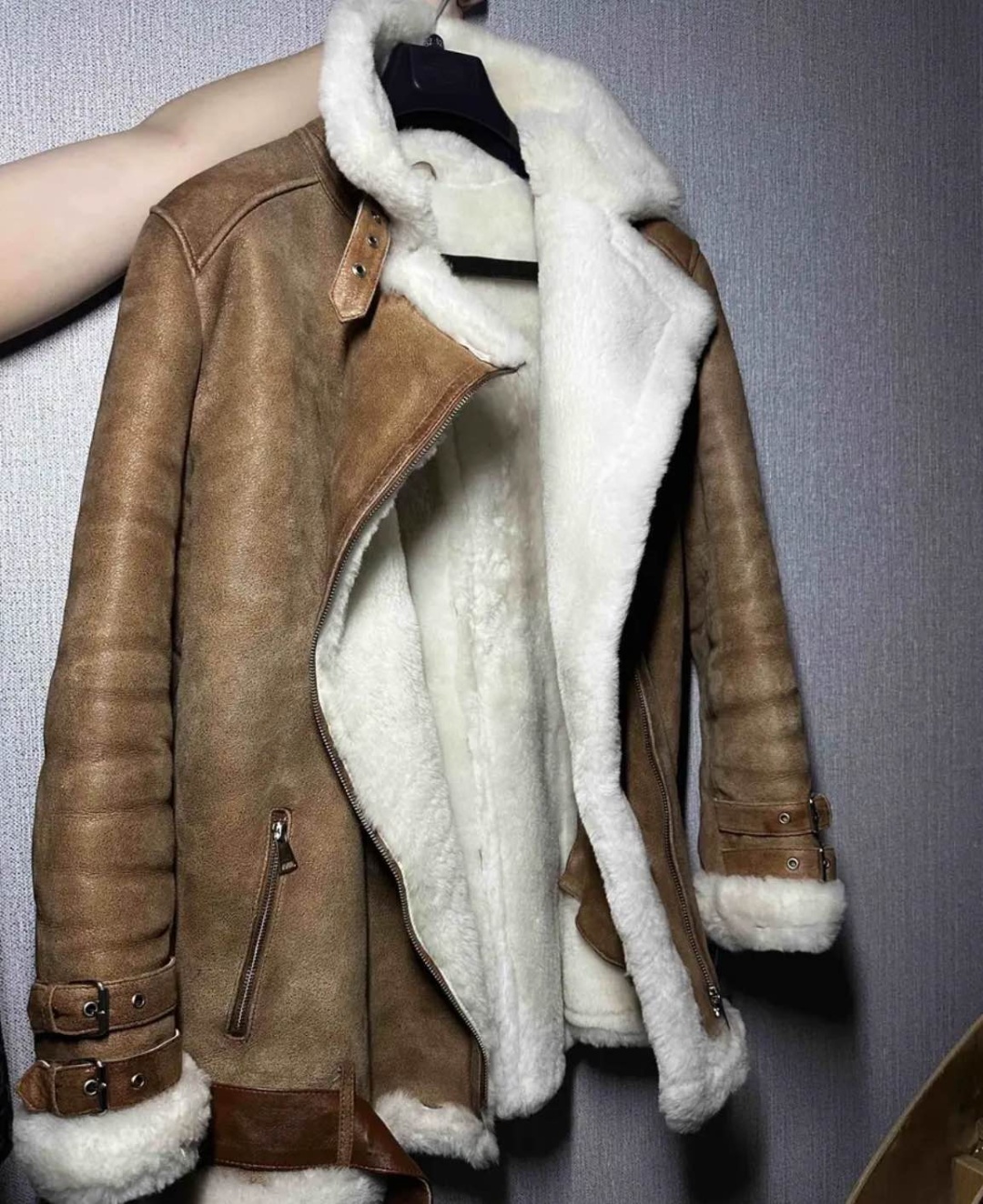 Дубленка коралловый