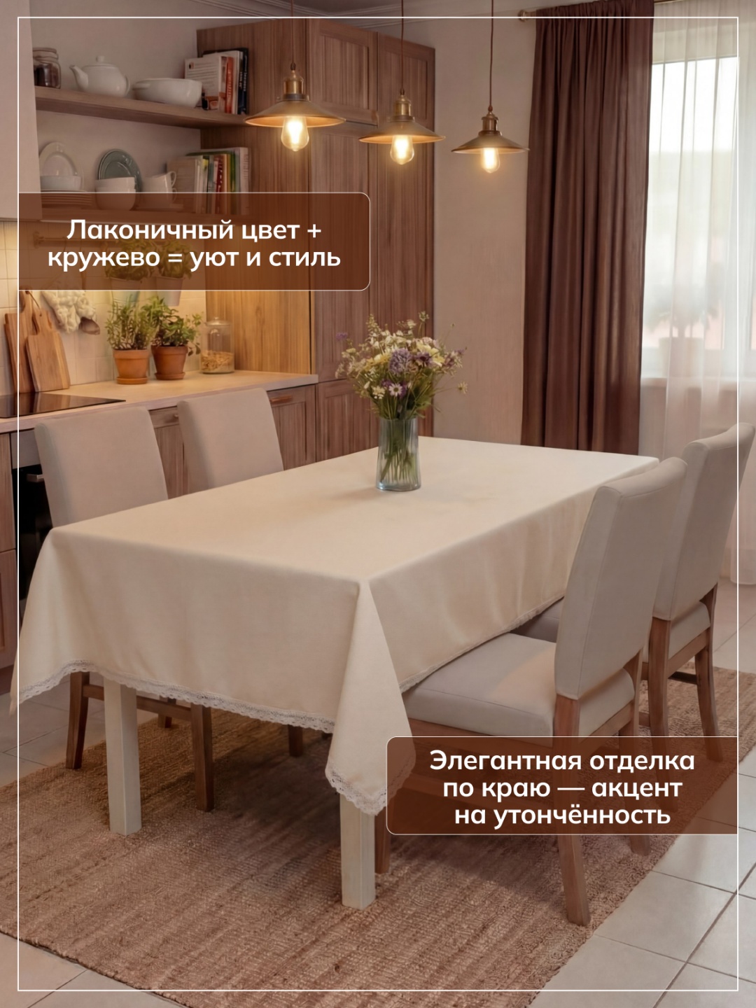 Скатерть Moy Shanyraq 200x140 см, хлопок, 1 шт