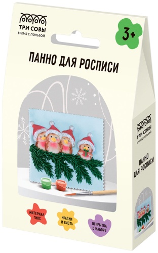 Панно ТРИ СОВЫ Птички на ветке