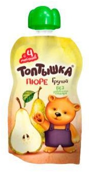 Детское пюре Топтышка Пюре Груша 90 г, с 4 месяцев
