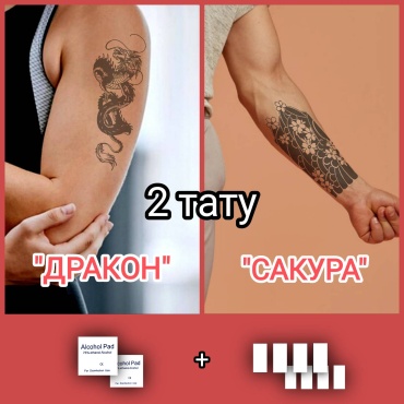 2 тату Дракон и Сакура