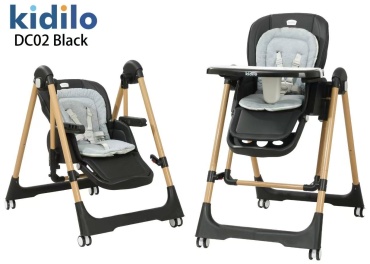 Стульчик трансформер Kidilo DC02 Black черный