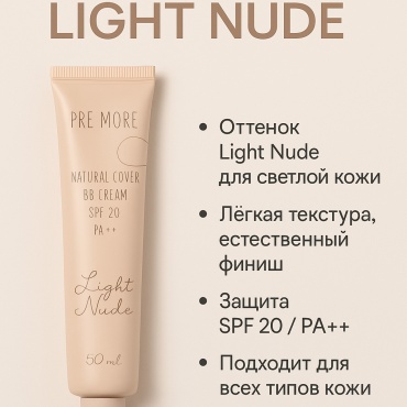 PRE MORE Light Nude BB крем Light Nude 50 г