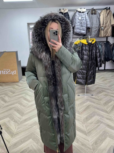 Пуховик оливковый