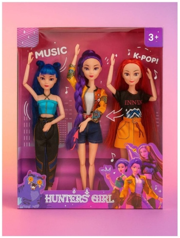 Кукла коллекционная Кукла-модель K-pop куклы Hunter Girls «Охотницы на демонов» Руми, Мира и Зои 30 см