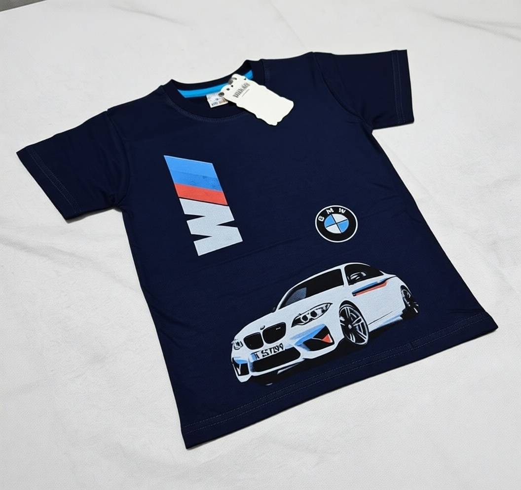 Футболка Didi kids логотип BMW, машина темно-синий